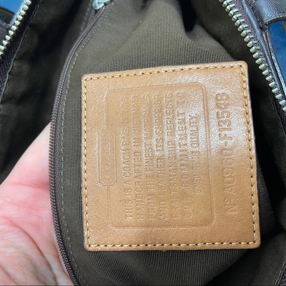 Coach Signature Stripe Patent Tote Handbag - Picture 6 of 8